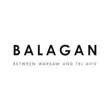 Logotyp – czarny napis: Balagan. Between Warsaw and Tel Aviv